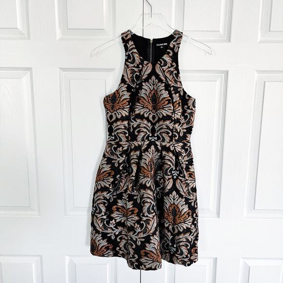 Gianni Bini Floral Metallic Jacquard Brocade Fit & Flare Mini Dress - Picture 1 of 7